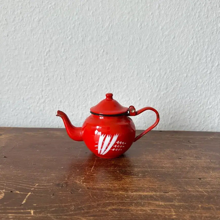[BUNJANG] Norwegian Vintage Enamel Red Teapot / 노르웨이)빈티지 법랑 빨강주전자