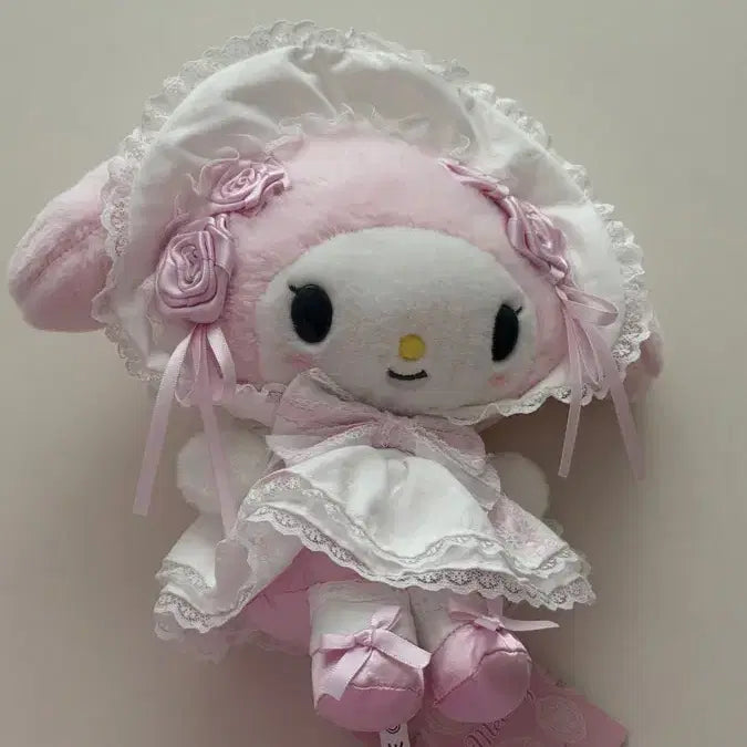 [BUNJANG] Sanrio My Melody White Frill Plush Doll / 산리오 마이멜로디 화이트 프릴 누이