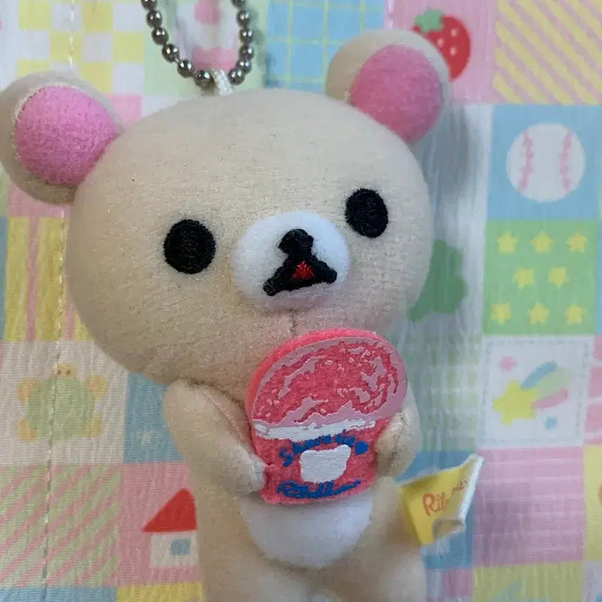 [BUNJANG] Rilakkuma Korilakkuma Ice Cream Plush Charm / 희귀) 코리락쿠마 베라 인형 키링