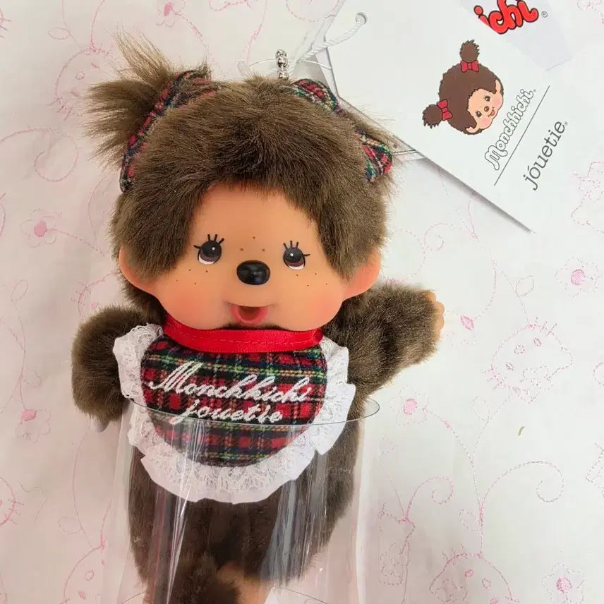 [BUNJANG] Monchhichi Jeutti Check S Size / 몬치치 쥬에티 체크 S사이즈