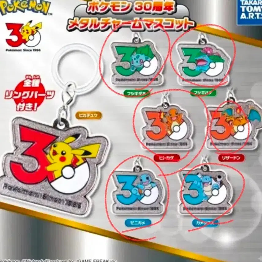 [BUNJANG] Pokemon 30th Anniversary Metal Charm Mascot Bundle Set (Sealed) / (미개봉, 택포) 포켓몬 30주년 메지루시 일괄