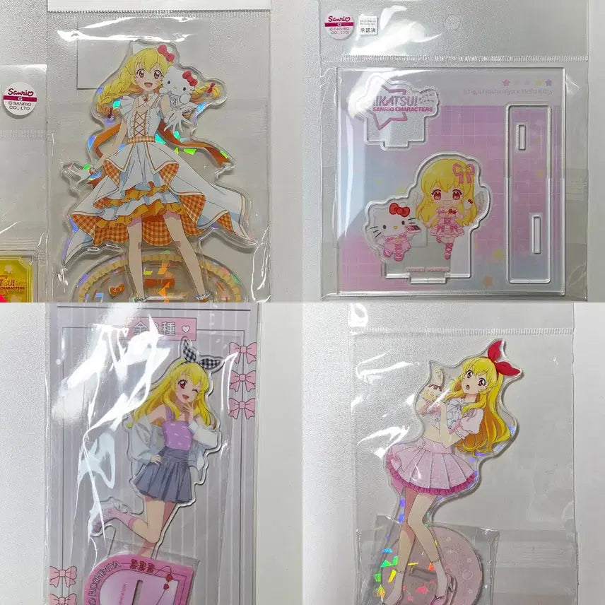 [BUNJANG] Aikatsu! Ichigo &amp; Ringo Sanrio Acrylic Standee Set (Sealed) / 파격할인) 아이카츠 아이엠스타 이치고 라임 미개봉 산리오 아크릴, 링크리본, 생일 아크릴 4종 일괄 싸게 판매