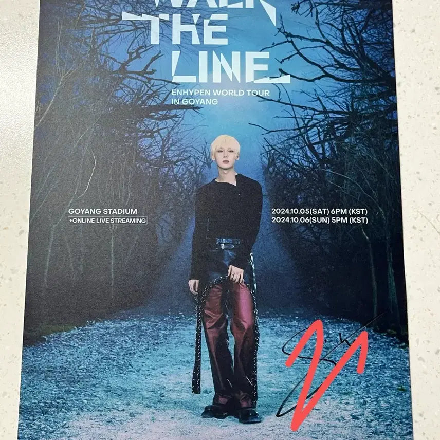 [BUNJANG] ENHYPEN Sunoo Signed Poster / 엔하이픈 웤더라 고양 선우 친필 싸인 포스터