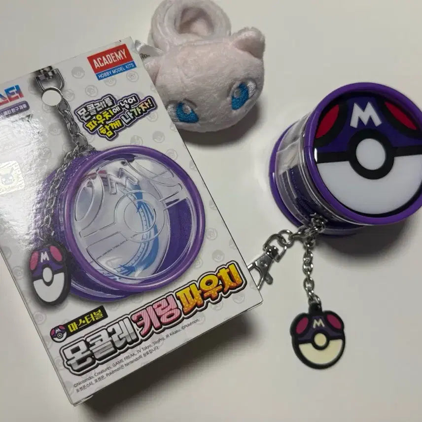 [BUNJANG] Pokemon Monster Collection Pouch Master Ball + Mew Bracelet Plush / 포켓몬스터 포켓몬 몬콜레 파우치 마스터볼 + 뮤 팔찌 인형
