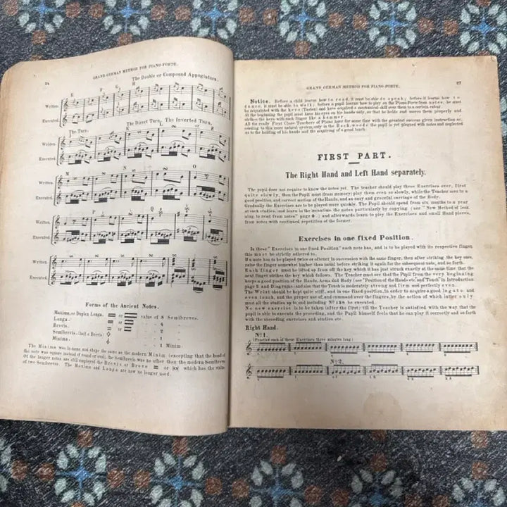 [BUNJANG] Vintage Antique Paper Piano Sheet Music / 빈티지 앤틱 지류 피아노 악보