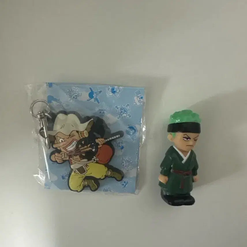 [BUNJANG] One Piece Zoro Finger Figure + Keyring Set / 원피스 조로 손가락 피규어 + 키링