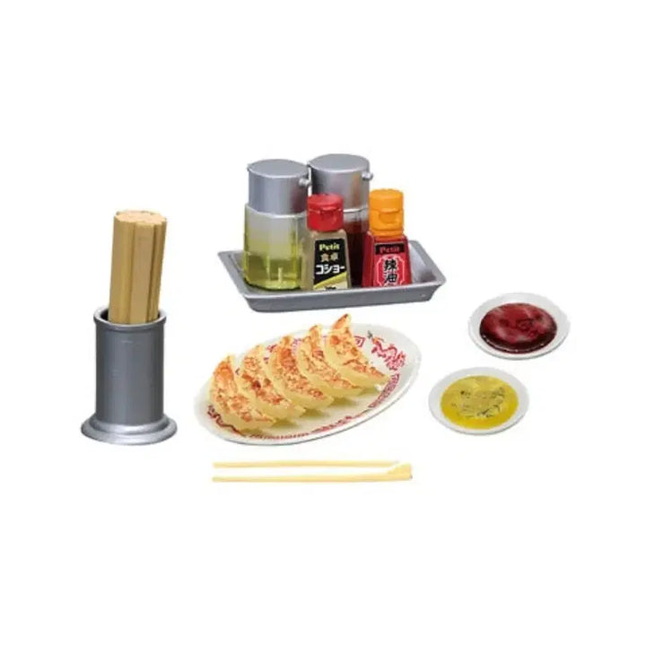 [BUNJANG] Chinese Cuisine Gyoza Miniature Set / 중화요리 리멘트 교자 만두 소스 식초 간장 나무젓가락 그릇 미니어쳐 피규어 식완