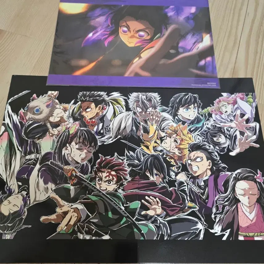 [BUNJANG] Demon Slayer: Kimetsu no Yaiba Endroll Illustration Card Set (Parts 1 &amp; 2) + Shinobu Visual Poster / 3종일괄)귀멸의칼날 엔드롤 일러스트 카드 1,2탄+시노부 비주얼 포스터 무대인사