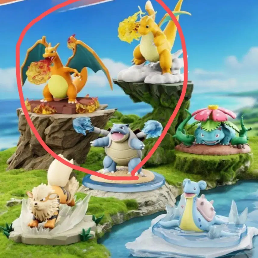 [BUNJANG] Charizard, Blastoise, Dragonite Figure Set / 리자몽, 거북왕, 망나뇽 피규어