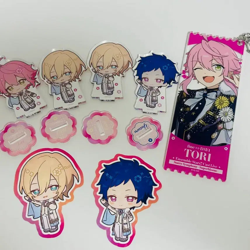 [BUNJANG] Ensemble Stars Fine Starry Symphony Hiiro Tori Yuzuru Bundle Set Acrylic Ring, Keyring, Sticker / 앙스타 피네 스타포니 에이치 토리 유즈루 굿즈 일괄