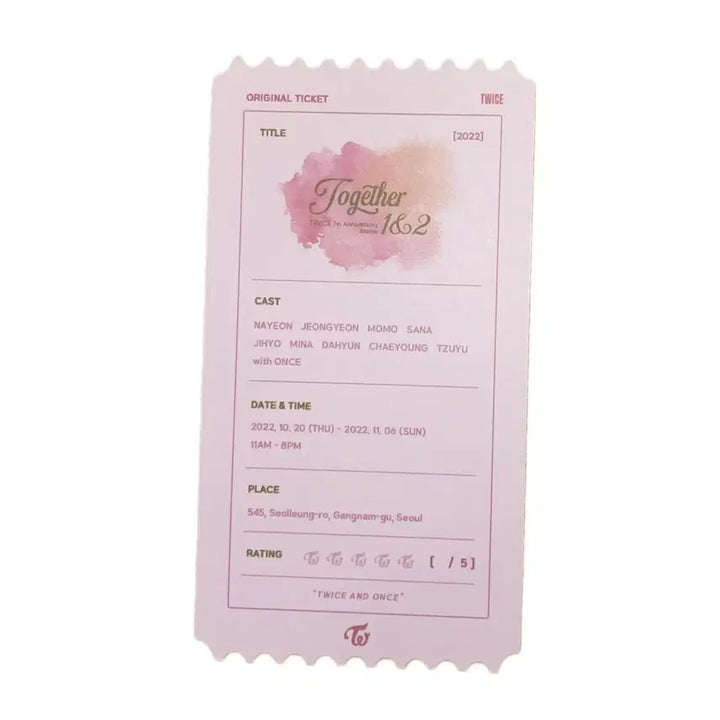 [BUNJANG] Twice 7th Anniversary Exhibition Sana Original Ticket / 트와이스 7주년 전시회 입장 사나 오리지널 티켓