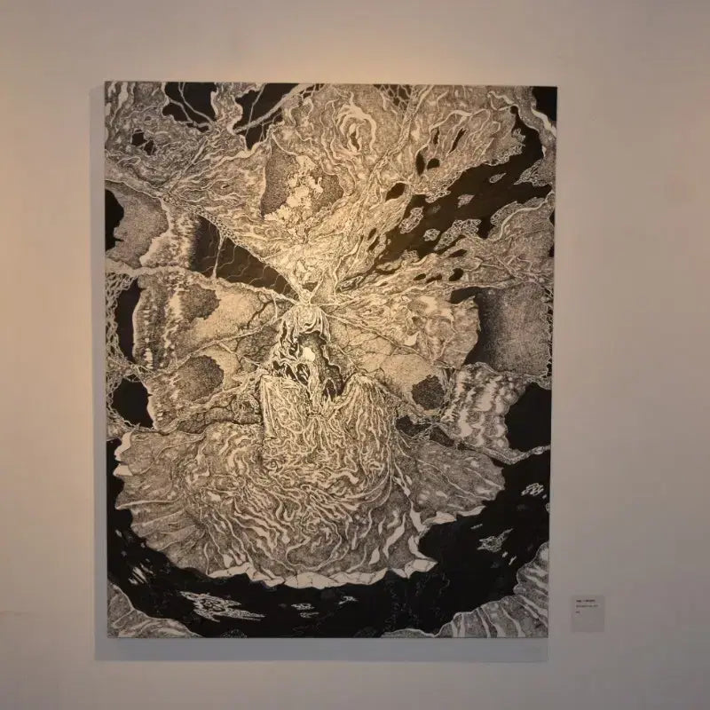 [BUNJANG] 얽히고 설키고 Carbon Ink Pen Drawing on Panel (No. 40) / 40호 펜화 드로잉