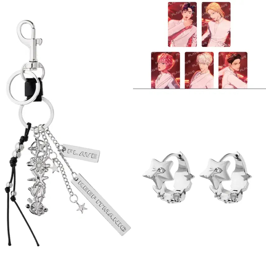 [BUNJANG] PLAVE Tour MD Chain Keyring + Earring + Photocard Pack Set / 플레이브 투어 MD 체인 키링+이어링+포카팩 세트