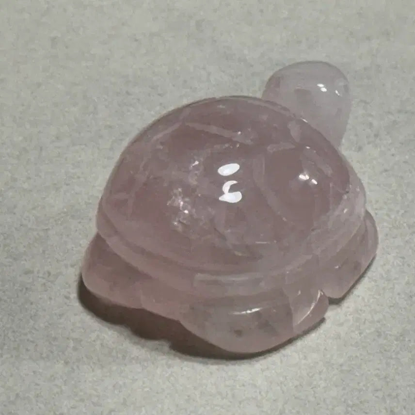 [BUNJANG] Rose Quartz Turtle Lucky Charm Stone Figurine / 로즈쿼츠 거북이 천연원석 원석 행운석 소품