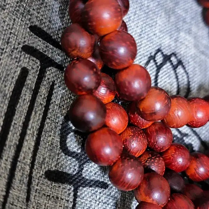 [BUNJANG] Nepal Black/Red Huari Prayer Beads (Mala) - 8mm / 네팔 흑/홍화리 염주108주  8mm (가벼워요)