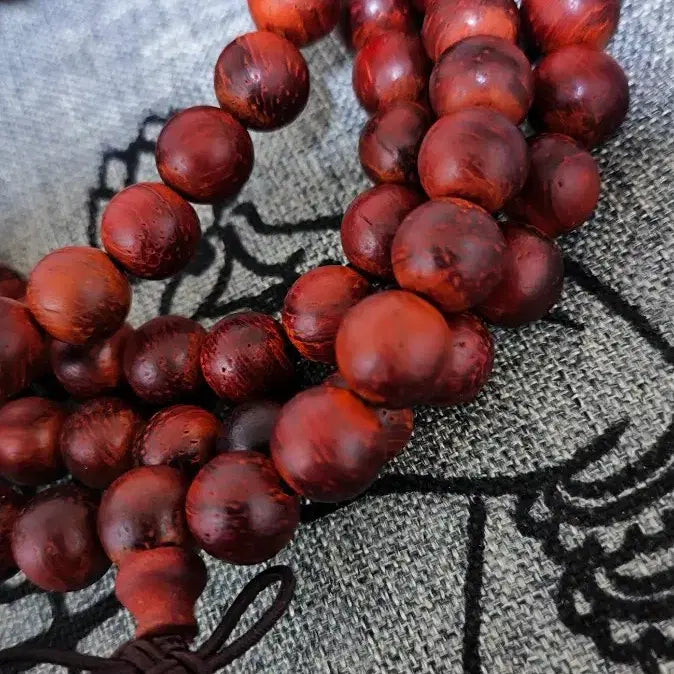 [BUNJANG] Nepal Black/Red Huari Prayer Beads (Mala) - 8mm / 네팔 흑/홍화리 염주108주  8mm (가벼워요)