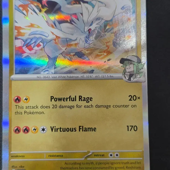 [BUNJANG] Pokemon Reshiram North American Card / (포켓몬) 딱히 지을 제목이 없는 재미없는 포켓몬 N의레쉬람 북미카드
