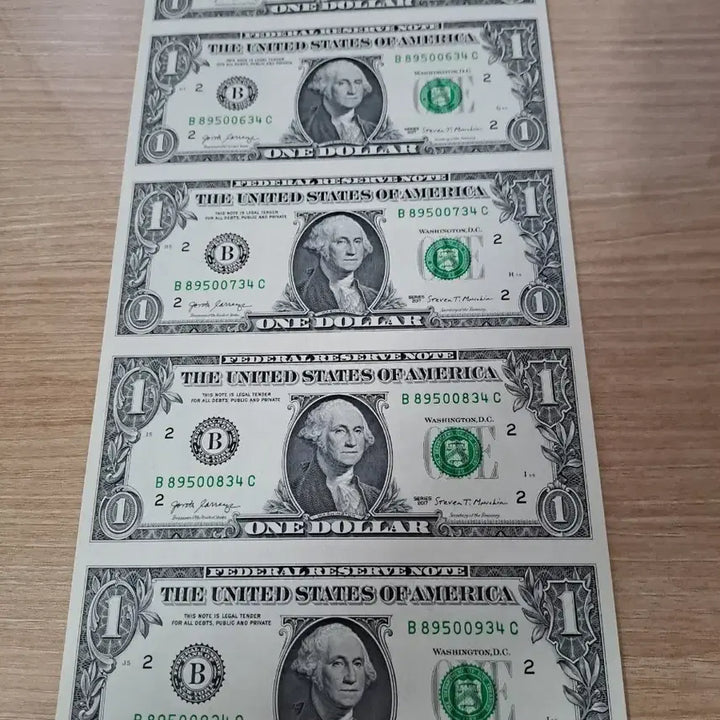 [BUNJANG] United States 1 Dollar Banknote Uncut Sheet (5 Notes) - 2017 / 미국 1달러 지폐 5장 연결권 언컷시트 화동양행 2017년 미사용