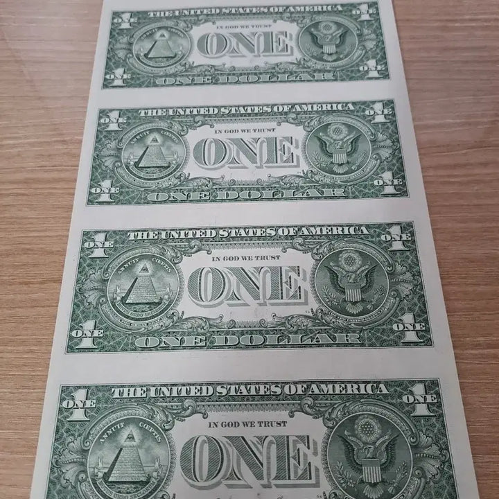 [BUNJANG] United States 1 Dollar Banknote Uncut Sheet (5 Notes) - 2017 / 미국 1달러 지폐 5장 연결권 언컷시트 화동양행 2017년 미사용