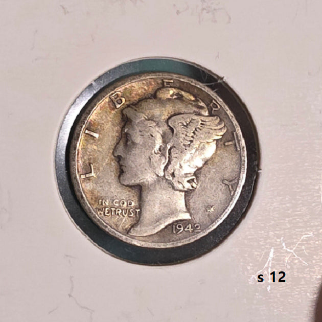 [BUNJANG] 1942 Mercury Dime (10 Cents) Circulated Silver Coin / 미국 1942년 머큐리 다임(10센트) 통용 은화
