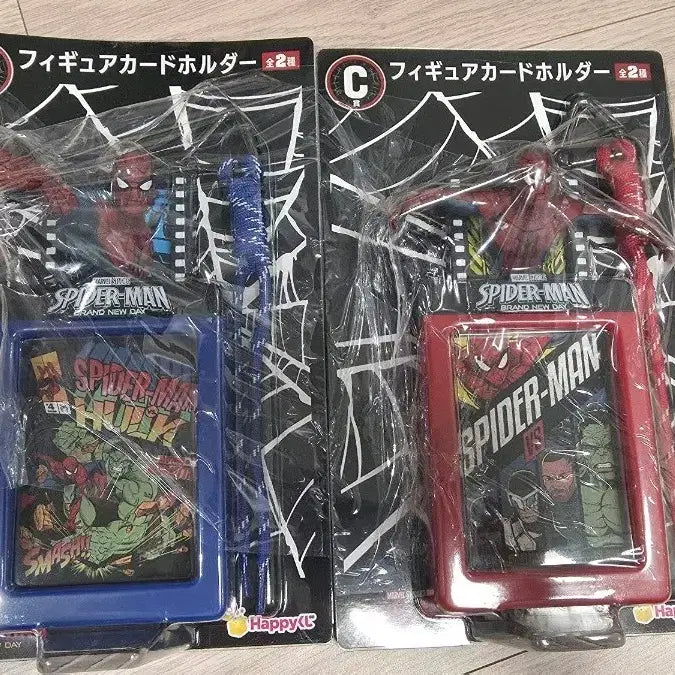 [BUNJANG] Spider-Man C Prize Figure Card Holder Red/Blue Set / 해피쿠지 스파이더맨C상 피규어 카드홀더 레드/블루 세트