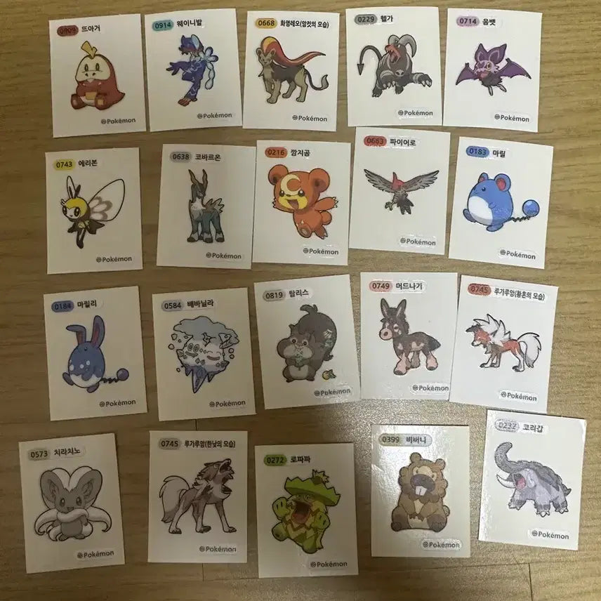 [BUNJANG] Pokemon Stickers 49-Piece Bulk Set / 포켓몬 띠부씰 스티커 49장 벌크판매합니다.