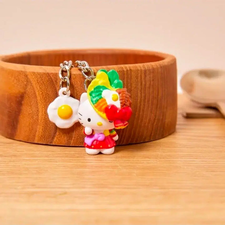 [BUNJANG] Sanrio Hello Kitty Jeonju Bibimbap Figure Keyring / 올리브영 산리오 헬로키티 지역 피규어 키링 전주 비빔밥