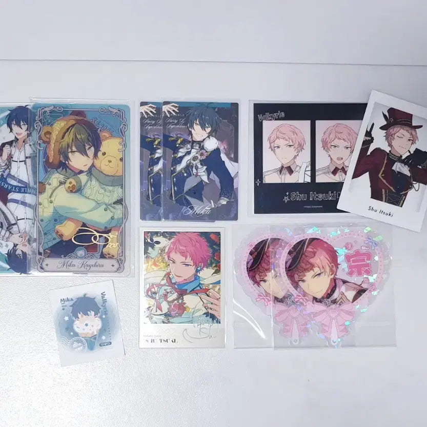 [BUNJANG] Ensemble Stars! Valkyrie Mika Shu Can Badge Goods Bundle Set / 앙스타 발키리 미카 슈 캔뱃지 굿즈 파샷츠 일괄 발렌타인 카드 폴라 팝업 특전