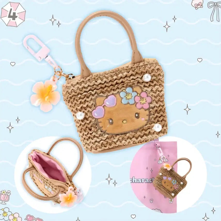 [BUNJANG] Sanrio Kirameki Summer Tan Series Mini Pouch Keyholder / 산리오 키라메키 썸머 풀 태닝시리즈 미니 파우치 키홀더