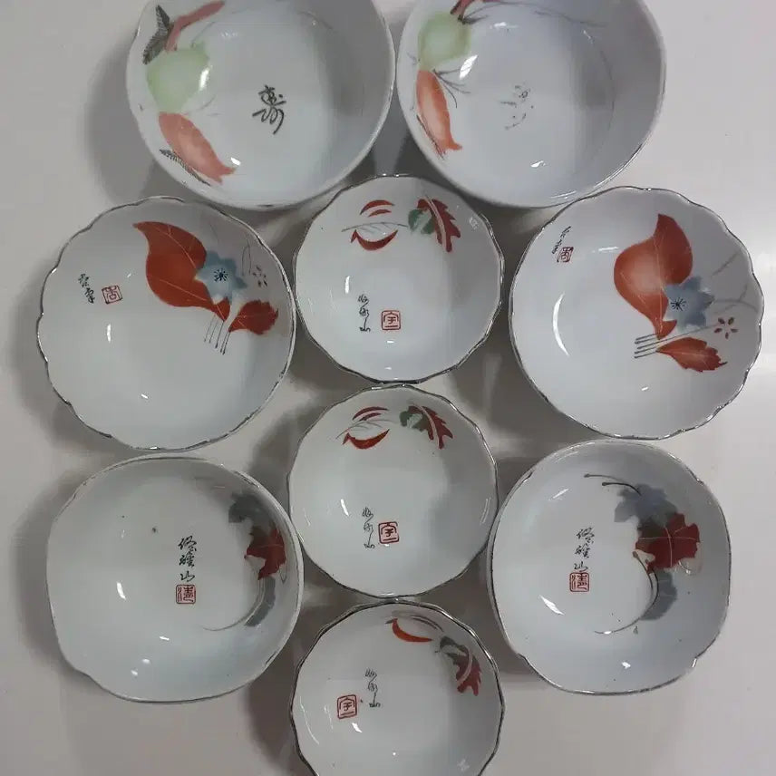 [BUNJANG] Vintage Folk Art Ceramic Dish Set (9 Pieces) / 148.빈티지 소품 민속품 옛날그릇 인테리어소품 9개
