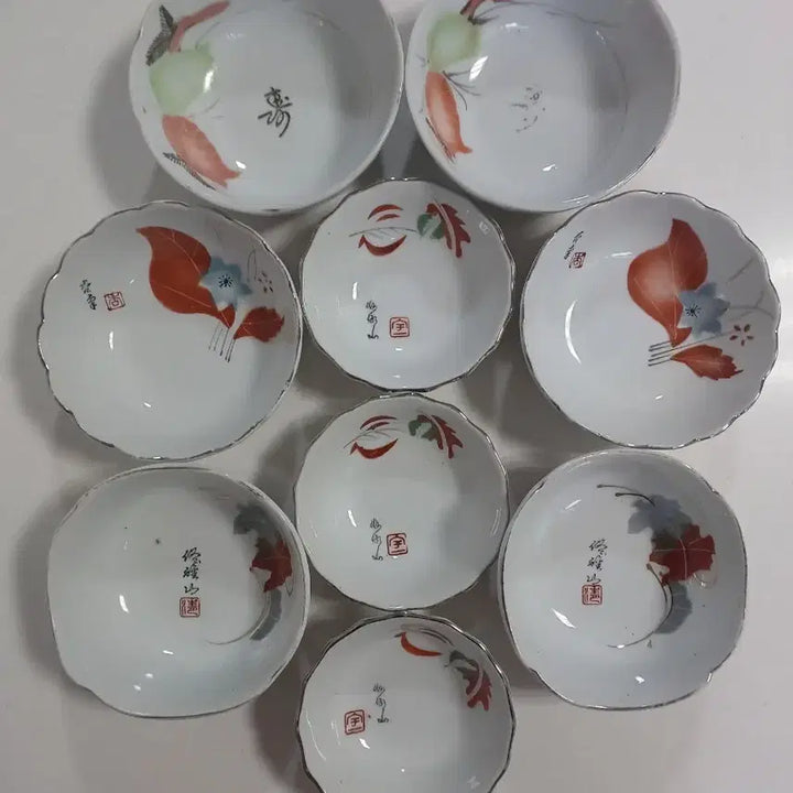 [BUNJANG] Vintage Folk Art Ceramic Dish Set (9 Pieces) / 148.빈티지 소품 민속품 옛날그릇 인테리어소품 9개