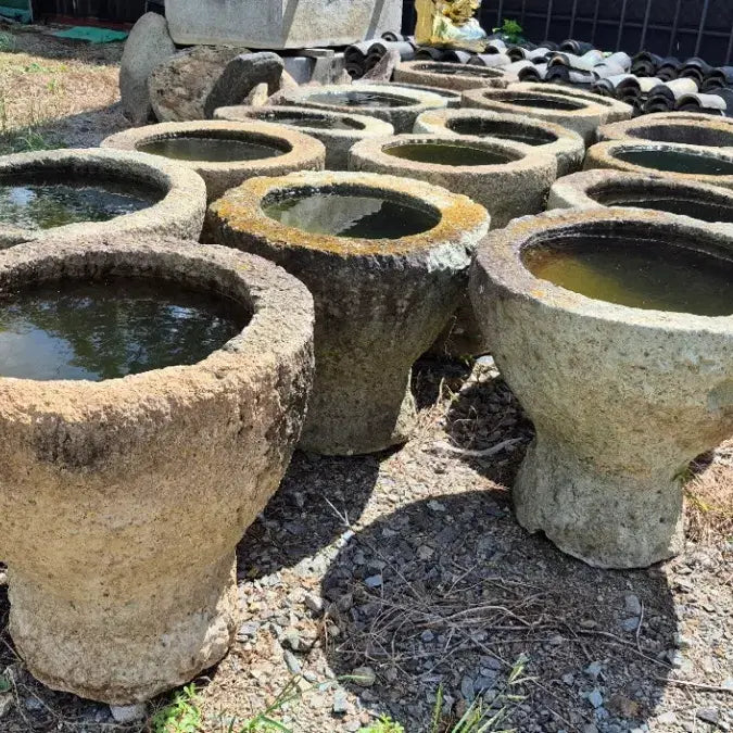 [BUNJANG] Antique Stone Mortar and Basin / 돌절구 , 돌수반