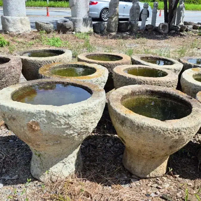 [BUNJANG] Antique Stone Mortar and Basin / 돌절구 , 돌수반
