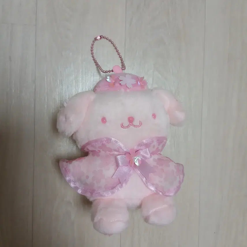 [BUNJANG] Sanrio Pompompurin Sakura Mascot Keychain Doll / 산리오 사쿠라 마스코트 벚꽃 폼폼푸린 인형 키링