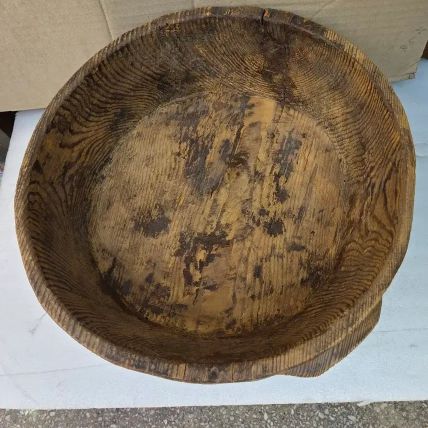 [BUNJANG] Antique Pine Wooden Hamji Bowl / 옛날  오래된 나무  함지