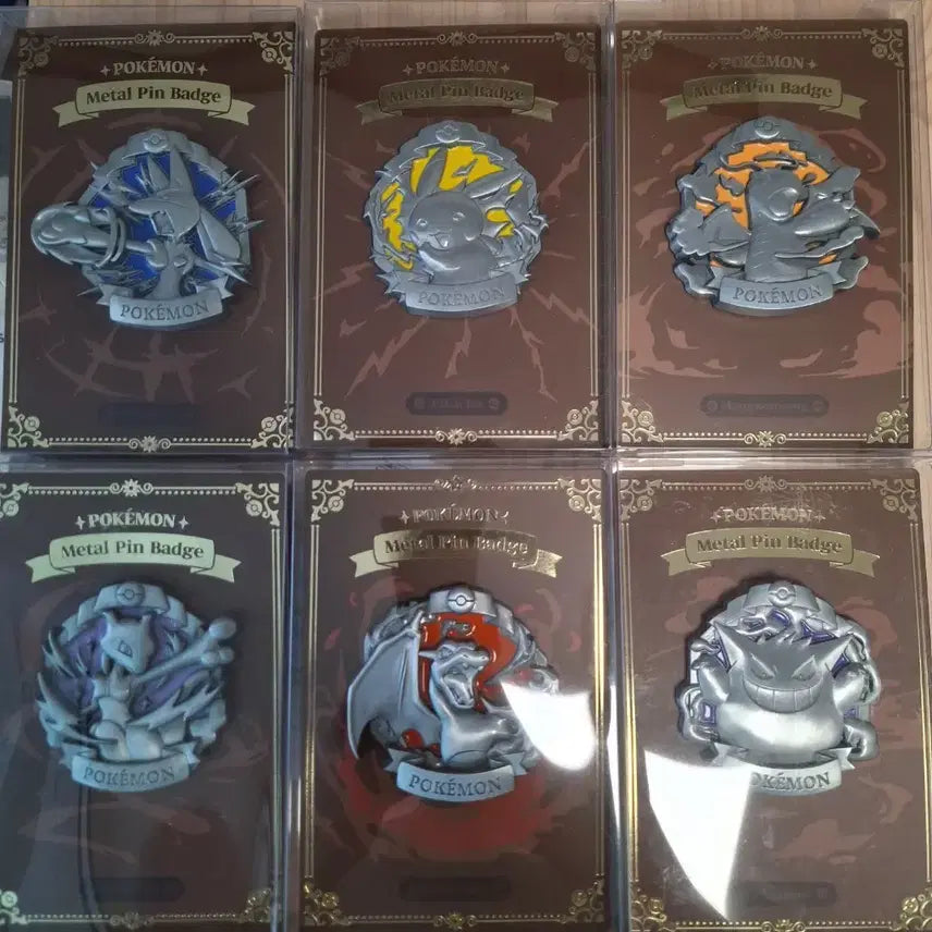 [BUNJANG] Pokemon Metal Pin Badge Set (6 Types) / 포켓몬스터 메탈핀뱃지 6종 일괄 판매