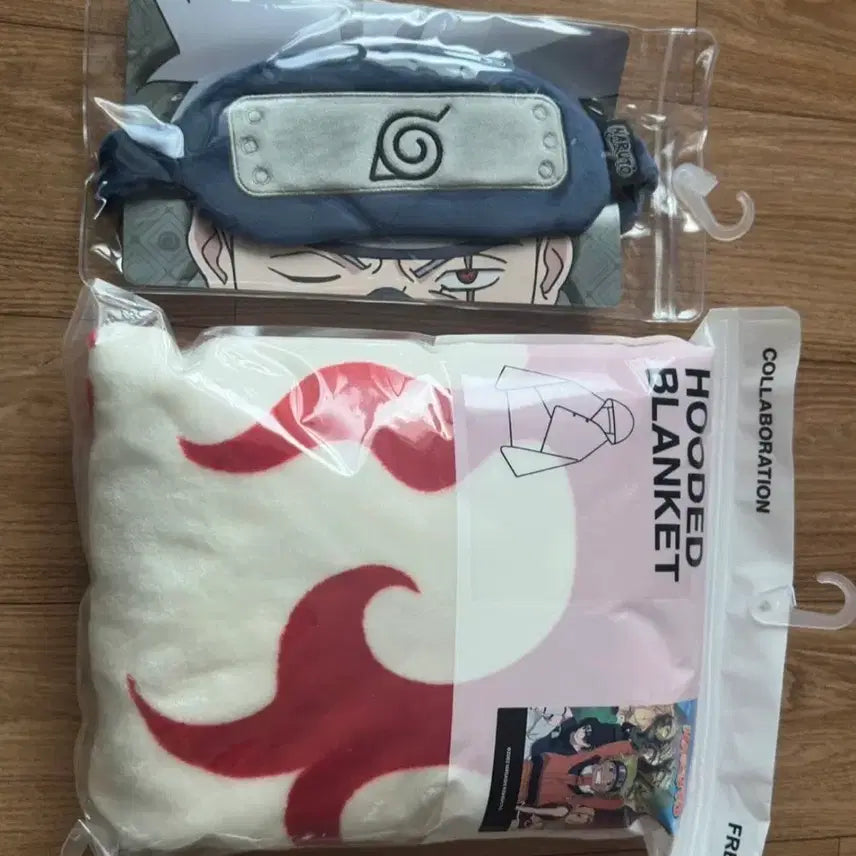[BUNJANG] SPAIO Naruto Hokage Blanket Bundle Set Leaf Circle Sleep Mask / [미개봉,일괄] 스파오 나루토 호카게 담요, 나뭇잎 서클렛 수면안대