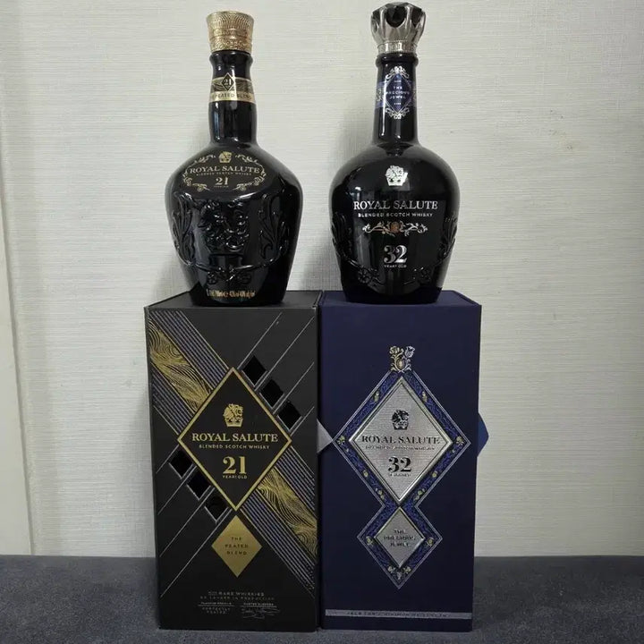 [BUNJANG] Royal Salute 21 &amp; 32 Year Old Whisky Empty Bottles with Cases / 로얄살루트 21년산 32년산 위스키 공병