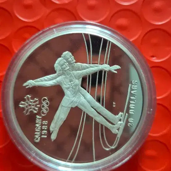 [BUNJANG] 1988 Calgary Winter Olympics Proof 1 oz Silver Commemorative Coin / 1988년 캐나다 캘거리 동계올림픽 프루프 1온스 기념은화