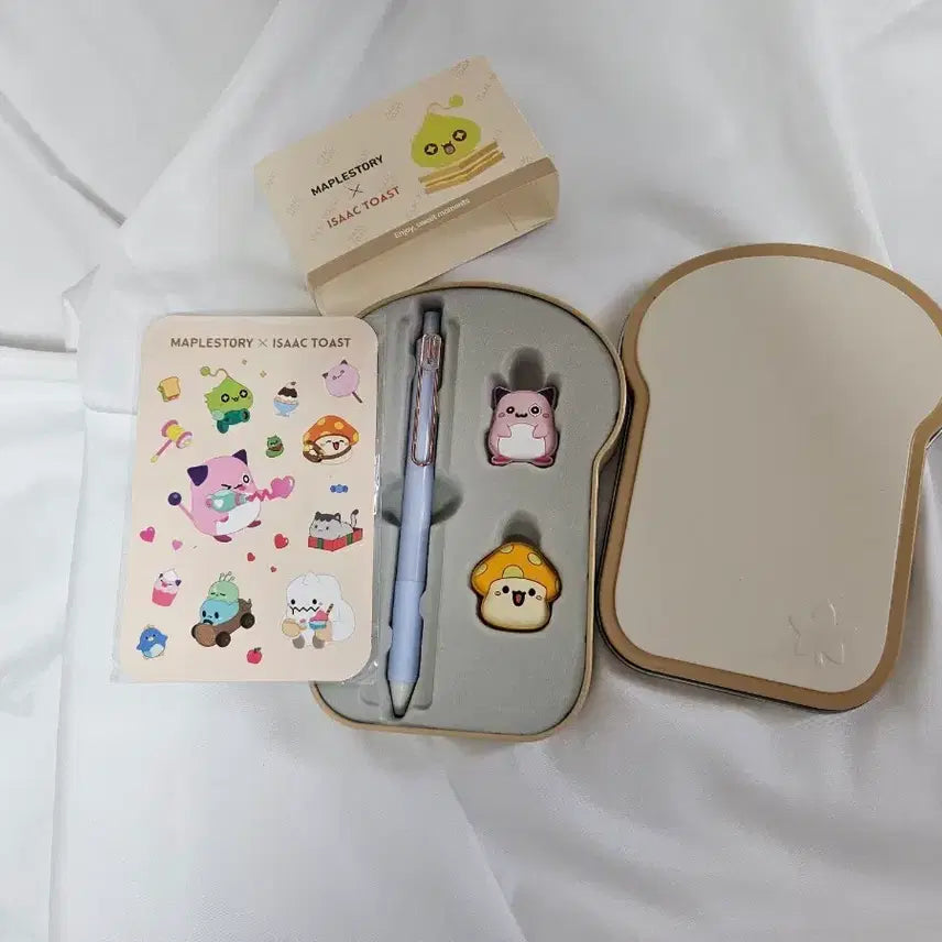 [BUNJANG] MapleStory Isak Toast Pinkbean Mushroom Tin Case / 메이플스토리 이삭토스트 핑크빈 주황버섯 틴케이스