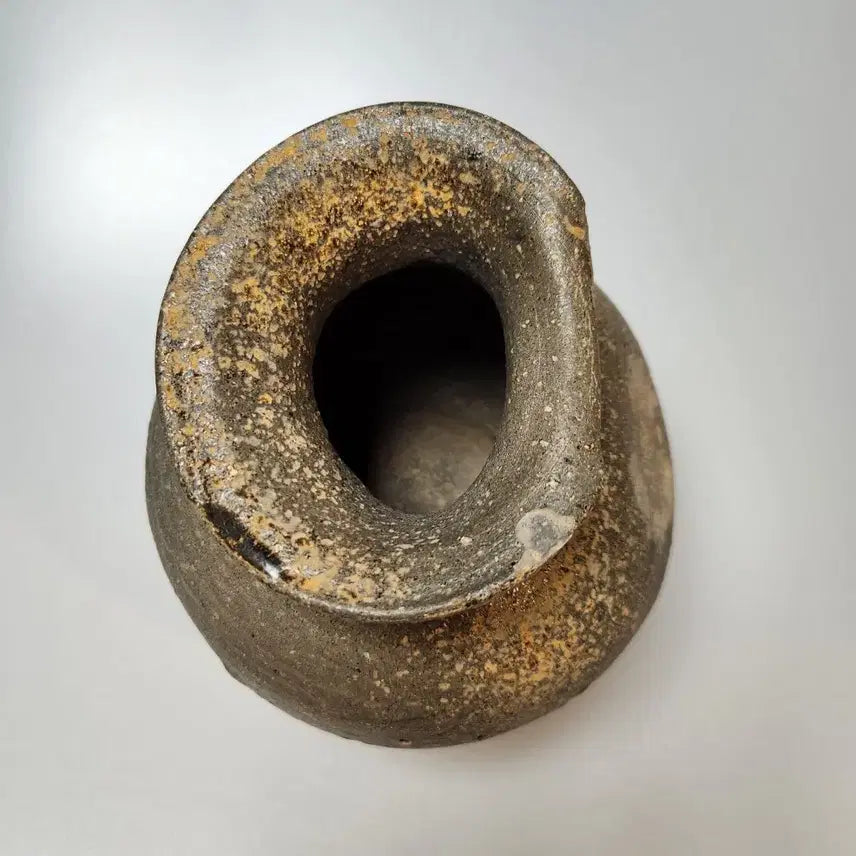 [BUNJANG] Gaya Dynasty Short-Necked Jar with Natural Glaze / 골동품 가야시대 가야토기 찌글이 단경호