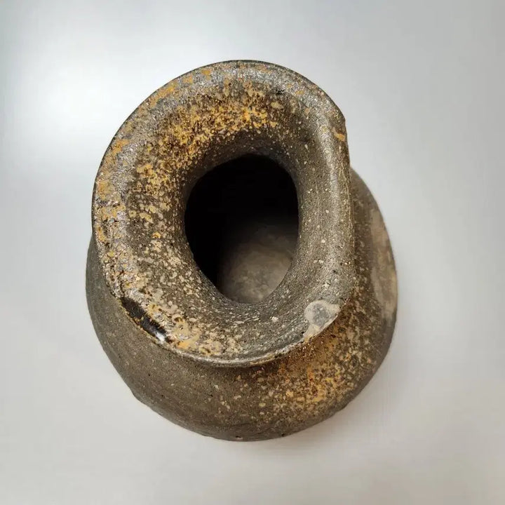 [BUNJANG] Gaya Dynasty Short-Necked Jar with Natural Glaze / 골동품 가야시대 가야토기 찌글이 단경호