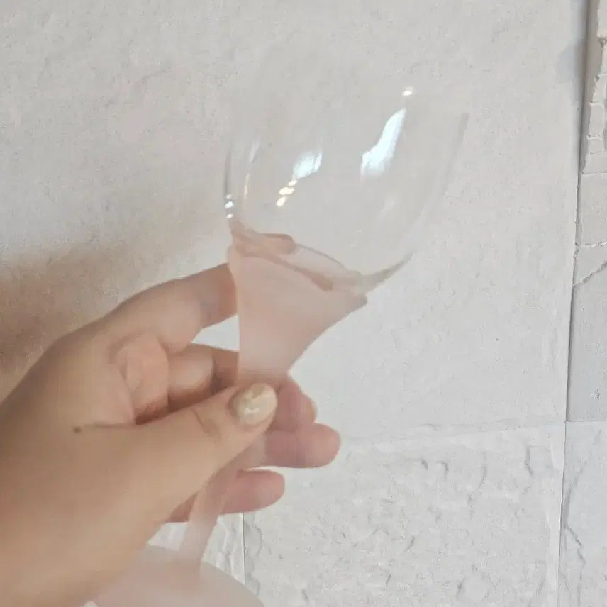 [BUNJANG] Vintage Pink Stem Wine Glass / 빈티지 핑크스템 와인잔