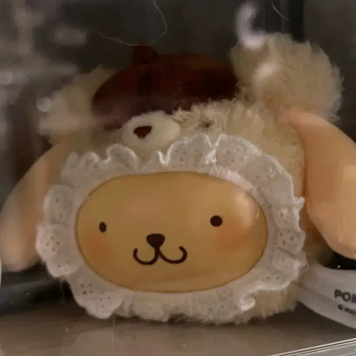 [BUNJANG] Sanrio PomPomPurin Fluffy Teddy Bear Keychain / 산리오 플러피 테디베어 인형 키링 폼폼푸린