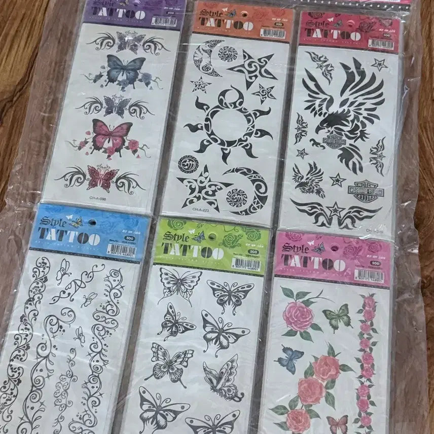 [BUNJANG] Vintage Tattoo Sticker Set (6 Designs) / 고전 타투스티커 6종 세트
