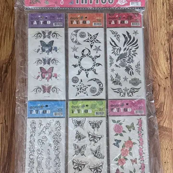 [BUNJANG] Vintage Tattoo Sticker Set (6 Designs) / 고전 타투스티커 6종 세트