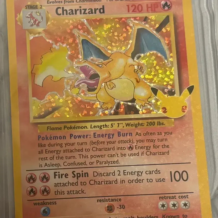 [BUNJANG] Pokemon Card North America 25th Anniversary Charizard Single Card / 무료배송)포켓몬카드 북미 25주년 리자몽 싱글카드+서비스