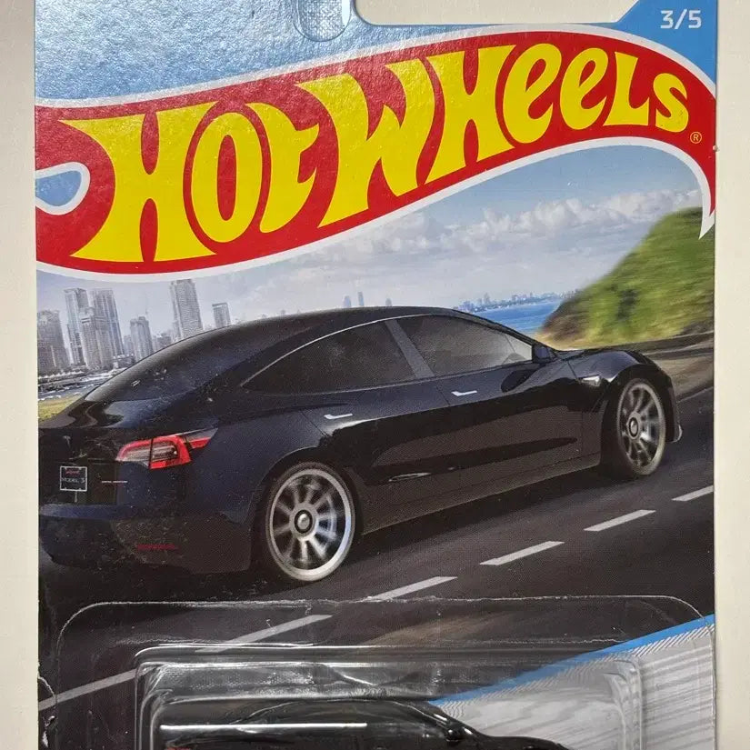 [BUNJANG] Hot Wheels 1:64 Tesla Model 3 Basic Die-cast - Black / 1:64 핫휠 베이직 테슬라 모델 3 블랙 단순개봉 무하자