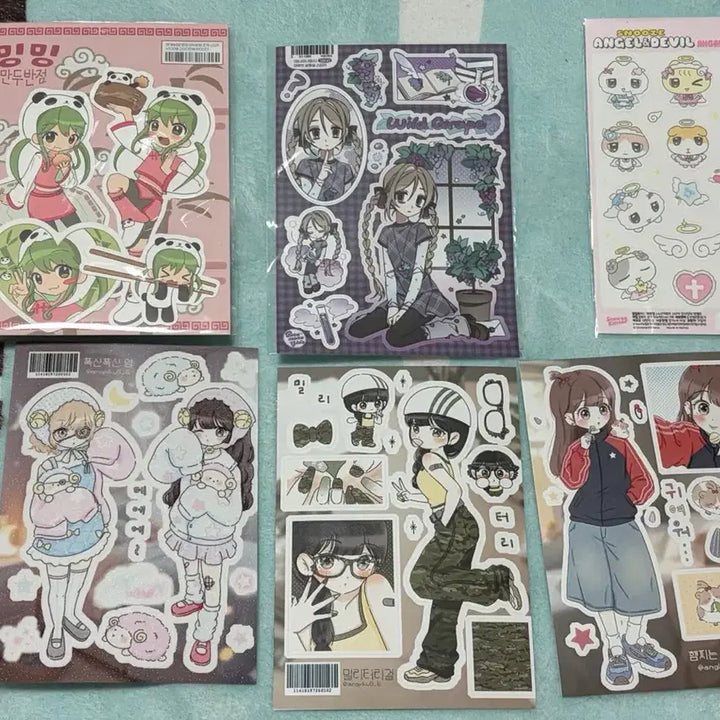 [BUNJANG] Various Artists Character &amp; Figure Sticker Set (6 Types) / 인물스티커+캐릭터스티커 6종 판매