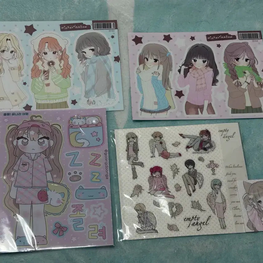 [BUNJANG] Ricomaru Seal Sticker Set (6 Types) + Character Sticker Set (2 Types) / 리코마루 씰스티커 6종+인물스티커2종